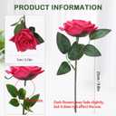 GREENTIME 12 Pack Fuchsia Fake Roses Artificial Flowers with Stems Silk Flower Bouquet for Valentine's Day Home Table Centerpiece Wedding Bridal Decor Baby Shower Engagement Party Decorations
