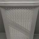 Mind Reader 60L Slim Laundry Hamper, Clothes Basket, Lid, Ventilated, Plastic, 17.25"L x 13.75"W x 23.5"H, Set of 2, White