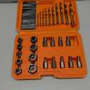 29PCS Screw&Bolt Extractor Set and Left Drill Bit Kit, Easy Out Broken Lug Nut Extraction Socket Set for Damaged, Frozen,Studs,Rusted, Rounded-Off Bolts, Nuts & Screws