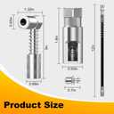 Fantictas 90 Degree Grease Coupler Slotted Right Angle 90 Degree Grease Coupler Combo with 12" Spring Flex Hose - Designed for Extra Reach in Tight Spaces