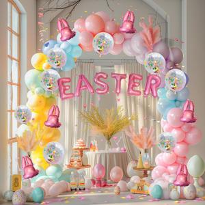 3 x Dazzle Bright 151Pcs Easter Balloon Arch Kit, Pastel Bunny Balloon Garland Easter Decorations for Party Birthday