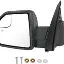 JDMSPEED Left Driver Side View Mirror Compatible with 2015-2020 Ford F150 with Heated Turn Signal Power Glass Puddle Lights Clearance Lamp (9 Pins)