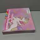 D-FantiX Unicorn Art Supplies Clear Backpack for Toddler, 51Pcs DIY Coloring Craft Kits with Scratch Art Paper and Stickers, Road Trip Activities for Kids, Creative Birthday Gift for Girls