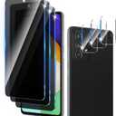 3+3 Pack Privacy Screen Protector Designed for Samsung Galaxy A52/A52S 5G With 3 Pack Camera Lens Protector,Full Coverage Anti-Spy Tempered Glass Film,9H Hardness,Bubble Free,Easy to Install