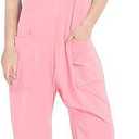 CharmWM Girls Casual Jumpsuits Spaghetti Strap Sleeveless Loose Romper Long Pants with Pockets Kids Clothes