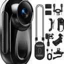 Mini Body Camera 1080P, 512G Thumb Action Camera Hands-Free Recording, Magnetic Vlogging Cam with 360 Rotate, Wearable Video Recorder for CyclingTraveling/Motorcycle(SD Card Not Included) Black