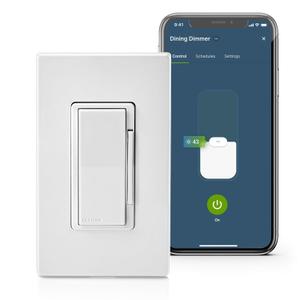 Leviton Decora Smart Dimmer Switch, Wi-Fi, Works with Matter, My Leviton, Alexa, Google Assistant, Apple Home/Siri & Wired or Wire-Free 3-Way, Neutral Wire Required, D36HD-1RW, White