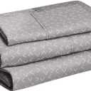 4 Piece Lightweight Super Soft Microfiber Bed Sheet Set - Easy Care, Deep Pockets, 100% Polyester, Fits 16"" Mattress, Includes Flat Sheet, Fitted Sheet, and Pillowcases, Imported (Dark Gray)