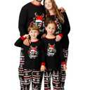 Onancehim Family Christmas Pajamas Matching Sets for Adult, Matching Long Sleeve Christmas Pajama 2 Piece Outfit Christmas Pjs Holiday Xmas Sleepwear Pj’s with Christmas Printed(Men,L,Black Hat)