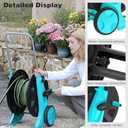 Garden Hose Reel Cart,Portable Hose Carts Holds 150-180 Ft of 5/8 Inch Hose,Durable Water Hose Holder for Outside Yard Lawn (Blue)