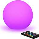 Mr.Go 6-inch RGB Color-Changing LED Globe Orb Light w/Remote, Mood Lamp Kids Night Light, 16 Dimmable Colors & 4 Modes, Battery & AC Adapter Power, Home Bedroom Patio Pool Decorative Lighting