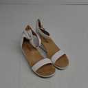 DREAM PAIRS Women's Open Toe Buckle Ankle Strap Platform Wedge Sandals Summer Shoes. (5.5, White/Pu)