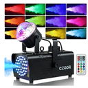 Fog Machine, Czgor Smoke Machine 500W and 2000CFM, 36LED 11 Colorful Light Effect with Wireless Remote Control + Disco Ball Party Light, for Outdoor, Party, Indoor, Disco, Halloween, bar, Weddings