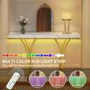 DWVO Gold Entryway Table with LED Lights, Modern 39-Inch Console Accent Table, Narrow Sofa Side Foyer Table with Faux Marble Top for Entrance, Entry Way, Hallway, Living Room