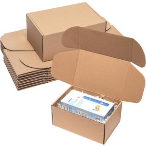 Shipping Boxes 9x6x4 inches 25 Pack Kraft Corrugated Cardboard Box Mailing for Small Business, Brown Medium Literature Mailer Packaging Supplies