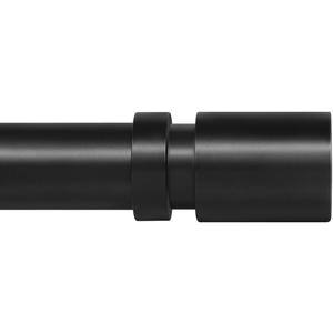 Ivilon Curtain Rods for Windows - Stepped End Cap, 1 inch Diameter, Telescoping Adjustable Curtain Rod, 72 to 144 Inches. Color Black