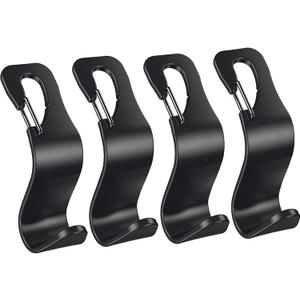2 x 4 Pack Car Back Seat Headrest Hook Hanger for Purse Grocery Bag Handbag Hat, Purse Hook for Car with Clip