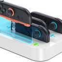 Gagaking 4 in 1 Controller Charging Dock for Nintendo Switch 2 Joy Con, 2.5H Fast Charging Joy Con Charger Station with LED Indicator,Organized Storage Stand for Switch 2 Accessories (White)