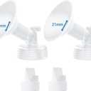 Breast Pump Parts Compatible with 21mm Spectra Flange 21mm Spectra Replacement Pump Parts s1 s2, Duckbill Valve (2 Flange-21mm & 2 Duckbill Valve)