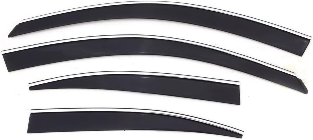 Auto Ventshade [AVS] Low Profile Rain Guards for 2006 - 2013 Lexus IS250/IS350 | Window Vent Visors, 4 pcs. - Smoke w/Chrome Trim | 794008