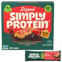 Simply Protein - Chocoberry Dipped Bars, 20 Count - Plant Based Protein Snack Bars - Snacks for Kids - 6g Protein, 3g Sugar, & 100 Calories - Vegan, Gluten Free, Non GMO, & Kosher - 4 Boxes