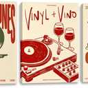 Pormipone Vintage Music Wall Art Set of 3 Framed Canvas Prints 16x24 Inch