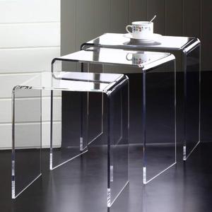 Clear Acrylic Nesting Tables (Set of 3) Urban Square Plastic Synthetic Tile Clear Acrylic Nesting Tables (Set of 3) Urban Square Plastic Synthetic Tile