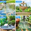 Antfraer Solar Fountain Pump 7W, Solar Water fountain for Bird Bath with Dry-Run Protection, Double-Layer Nozzles & 5Ft PVC Tubing for Bird Bath Small Pond Waterfall DIY Features