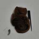 SARLA Invisible Wire Hair Extensions with 3 Clips Long Wavy Curly Synthetic Hairpiece for Women Adjustable Transparent Headband 16 Inch Chestnut