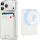 TopMade for Magsafe Wallet, Strongest Magnetic Card Holder for iPhone 17, iPhone 16/15/14/13/12 Series, Leather Magnetic Phone Wallet with Powerful Magnets, RFID Blocking, Fit 4 Cards, Milky White