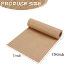 Brown Wrapping Paper Roll 24"x 1200" Craft Packing Paper for Moving Shipping, Gift Wrapping Paper, Bulletin Board Kraft Paper for Table Covering Poster Paper Christmas