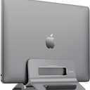 SODI Vertical Laptop Stand for Desk, Gravity Auto Lock MacBook Stand, Aluminum Laptop Holder Vertical Compatible with MacBook Pro, Air, Tablet, Space-Saving Organize Work & Home Office, Gray