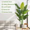 Lifelike Bird of Paradise Artificial Plant,6.6ft Faux Banana Leaf Tree with 15 Trunks - Perfect Indoor Silk Floor Plant for Home Decor in Living Room, Office, and Bedroom