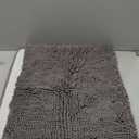 LOCHAS Luxury Bathroom Rug Shaggy Bath Mat 24 x 17 Inch, Washable Non Slip Bath Rugs for Bathroom Shower, Soft Plush Chenille Absorbent Carpets Mats, Gray (Grey)