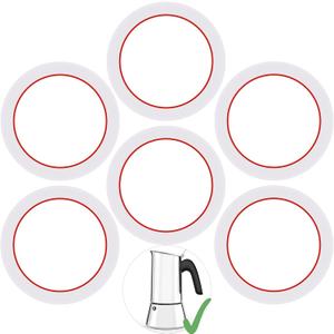 [UPGRADED] Sealing Gasket for Bialetti New Venus Induction 6 Cups (7.9Oz 235ML) Stovetop Espresso Maker - 6 PCS Silicone Seal Ring for Venus Kitty Musa Class Stainless Steel Stovetop Coffee Maker Pots