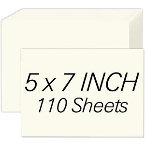 Cream Cardstock 5x7, 110 Sheets 5x7 Cardstock Paper, 200 GSM Premium Ivory Cardstock 5 x 7, Blank Cream Card Stock Paper for Printer, DIY Cards, Greeting Cards, Wedding Invitation, Menus