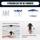10x10 Pop Up Canopy Tent,Outdoor Canopy with One Push Setup,Easy Up Canopy with 3 Adjustable Height,4 Sandbags, UPF 50+ Event Shelter Tents for Parties,Camping,Market,Patio(Blue)