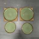 Stoneware Dinnerware Sets for 4, Reactive Glaze Plates and Bowls, Green
12-Piece Handcrafted Rustic Porcelain Dishes Set, Highly Scratch Resistant, Dishwasher & Microwave Safe