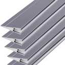 JARBIH 5Pack 1M/3.3ft Ultra-Thin Led Aluminum Profile, 45 Oblique Lighting Cabinet LED Lamp, Invisible H7mm Surface Mounted Wardrobe Layer Shelf Panel Hard Bar Strip Light Channel System(Gray)