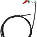 GardenP+ 72 Inches Universal Throttle Cable Suitable for Most lawnmowers, Standard-Sized Snow blowers; Metal Lever and Fixing Plate; with Plastic-Coated Outer Sheath, Featuring a Solid Wire Inner.