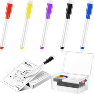 Crtiin 50-Piece Reusable Dry Erase TCG Tokens Set - Reusable Index Cards with 5 Color-Coded Markers, Erasers, and Cleaning Cloths, for Magic The Gathering DIY Blank Card Games Accessories