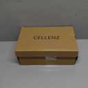 CELLENZ Women Chunky Heel Pumps: 3.9 Inch High Sexy Heels, Comfortable Formal Homecoming Party Dance Dress Shoes, Closed Pointed Toe Strappy Pumps Size 7,  Black Pu