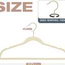 50 Pack Beige Velvet Hangers,Non Slip,Heavy-Duty,Slim,Space Saving,with Felt Surface and Gold 360Swivel Hook,for Pants,Outfit,Skirts,Suits,Coats,Dresses ect.