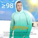 Men's UPF 50+ Sun Protection Hoodie Shirt Long Sleeve SPF Fishing Outdoor UV Hiking Lightweight Shirts (Blue, S)