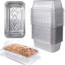 Disposable Loaf Pans With Lids Bakeware Set, 2lb, 55 Pack, 8.5x4.5 Heavy-duty Aluminum Foil Bread pan, Food Storage Container, Perfect for Baking, Storing & Take-out