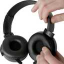 Classroom Headphones Bulk 5 Pack, Student On Ear Color Varieties, Comfy Swivel Earphones for Library, School, Airplane, Kids, for Online Learning and Travel, Noise Stereo Sound 3.5mm Jack (Black)