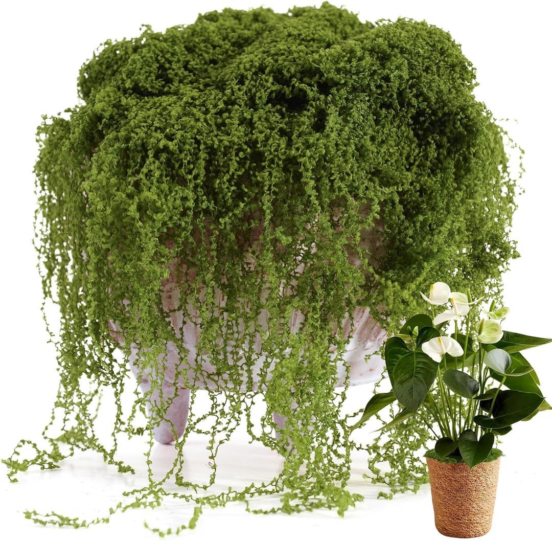 USMOLA Fake Moss for Potted Plants Indoor, 7OZ Green Moss for Crafts - Realistic Faux Moss Decor for DIY, Terrariums, Fairy Gardens & Table Centerpieces - Craft Moss for Home Decor (Natural Green)