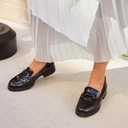 LifeStride Womens London 2 Loafers Black Patent 8.5 W