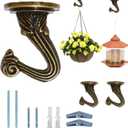 Metal Ceiling Hooks for Hanging Plants, 2 Pack Hanger for Indoor Outdoor Dcor Balcony Hanging Planter, Wind Chimes, Lights, Bird Cage, Lanterns, Bird Feeders Heavy Duty (2, Bronze)