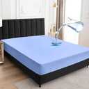 Sufdari Full Size Mattress Protector,Fitted Sheet Style Mattress Cover with 18" Deep Pocket,Washable and Comfortable-Blue,Full 2 Pack